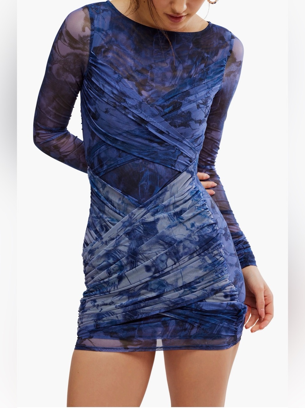$150 NEW Free People Katana Long Sleeve Body-Con Minidress